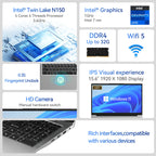 MOREFINE 2025 Brand New 15.6" IPS Laptop Intel Twin Lake N150 Processor Notebook Computer