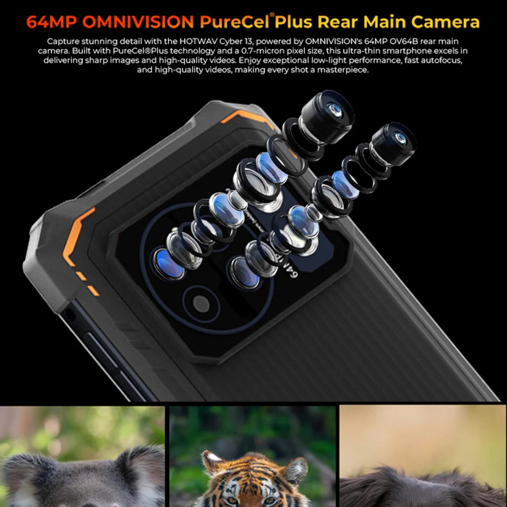HOTWAV Cyber 13 Rugged Phone 6.6-Inch 8GB RAM+128GB ROM 10800mAh