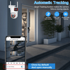 Smar 6MP PTZ WiFi IP Camera Dual Lens With Dual Screen Two-way Audio Auto Tracking Security Outdoor CCTV