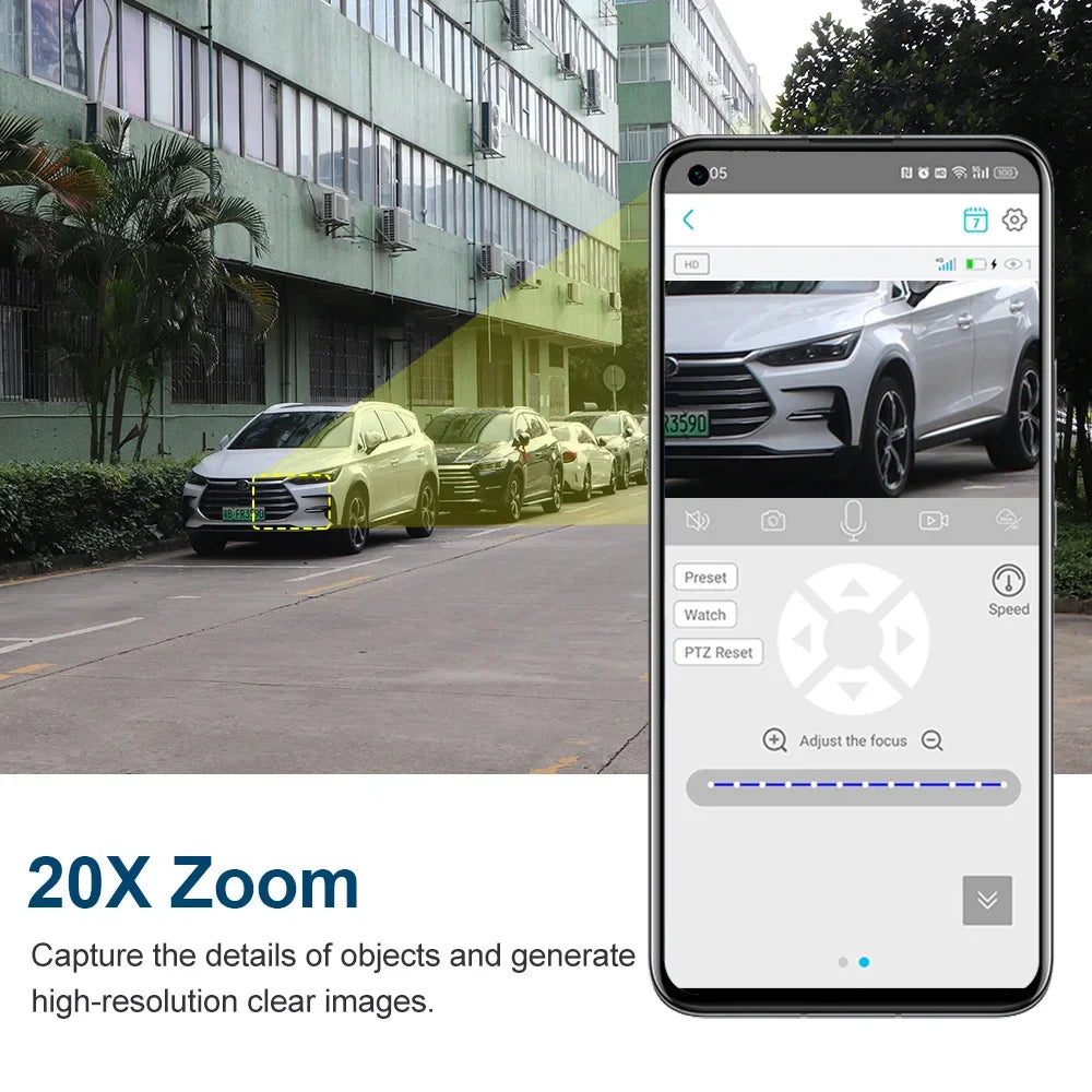LS VISION 8MP 20X Optical Zoom Dual Screen 4G Sim Solar Camera 4K WiFi PTZ Dual PIR Detection Humanoid Camera