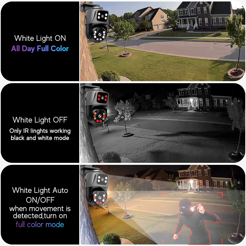 Movols 6MP XMEYE POE Surveillance System Dual Lens PTZ Two Way Audio POE Security Camera