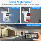 Smar 6MP PTZ WiFi IP Camera Dual Lens With Dual Screen Two-way Audio Auto Tracking Security Outdoor CCTV