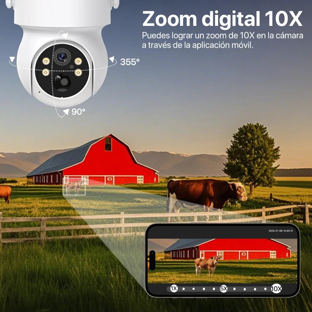 Xiaomi WiFi PTZ Camera Outdoor 10X Zoom Solar IP Camera 4MP Built-in Battery Video Surveillance Camera