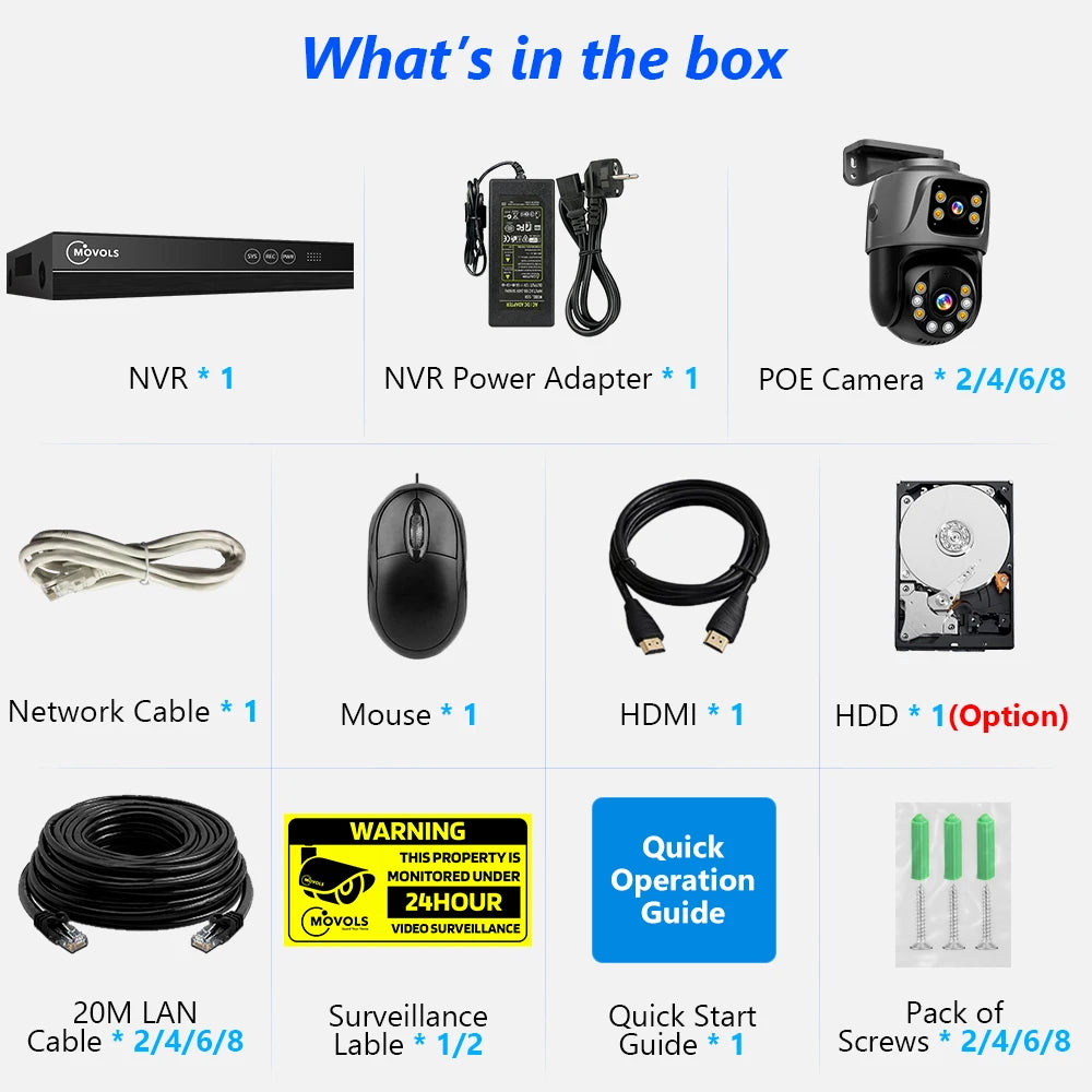 Movols 6MP XMEYE POE Surveillance System Dual Lens PTZ Two Way Audio POE Security Camera