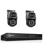 Movols 6MP XMEYE POE Surveillance System Dual Lens PTZ Two Way Audio POE Security Camera