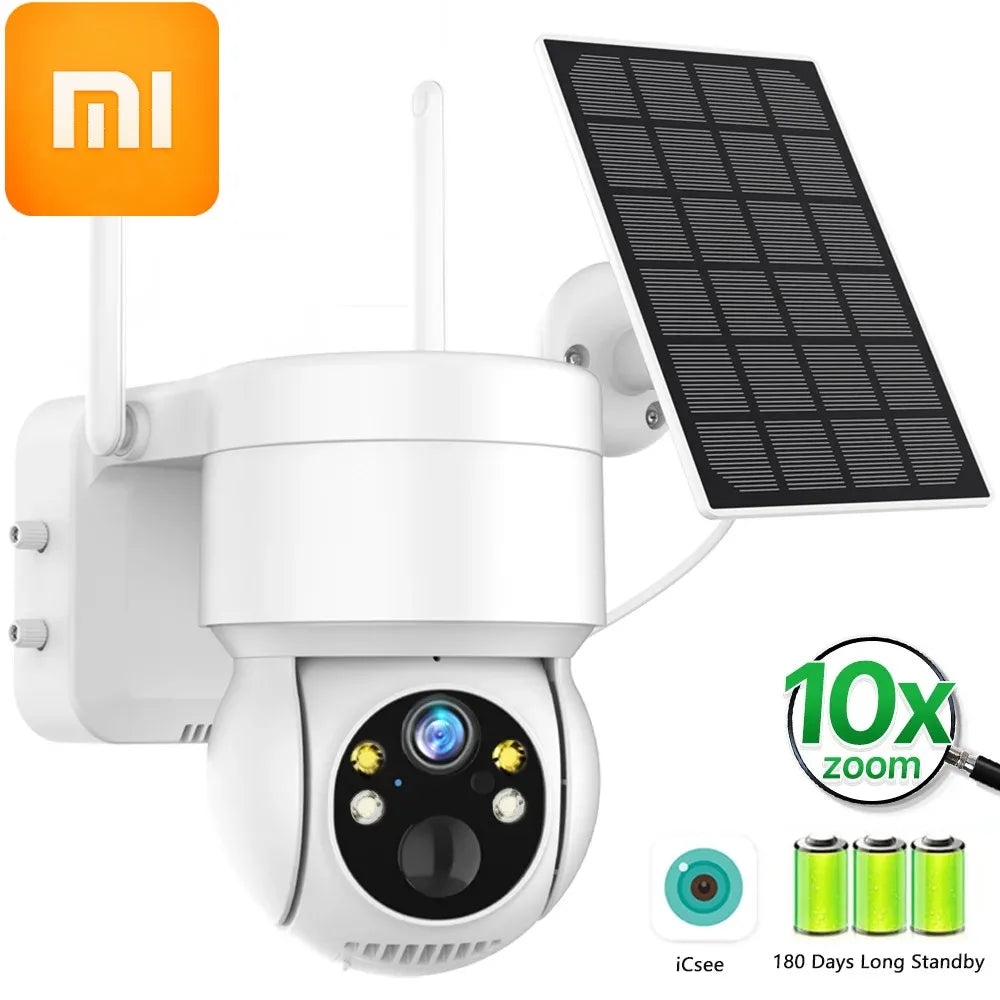 Xiaomi WiFi PTZ Camera Outdoor 10X Zoom Solar IP Camera 4MP Built-in Battery Video Surveillance Camera