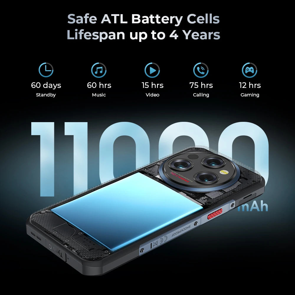 Oukitel WP35 Rugged Phone - MTK 7025, 5G, 11000mAh, 6.6" FHD+, 24GB + 256GB, 108MP