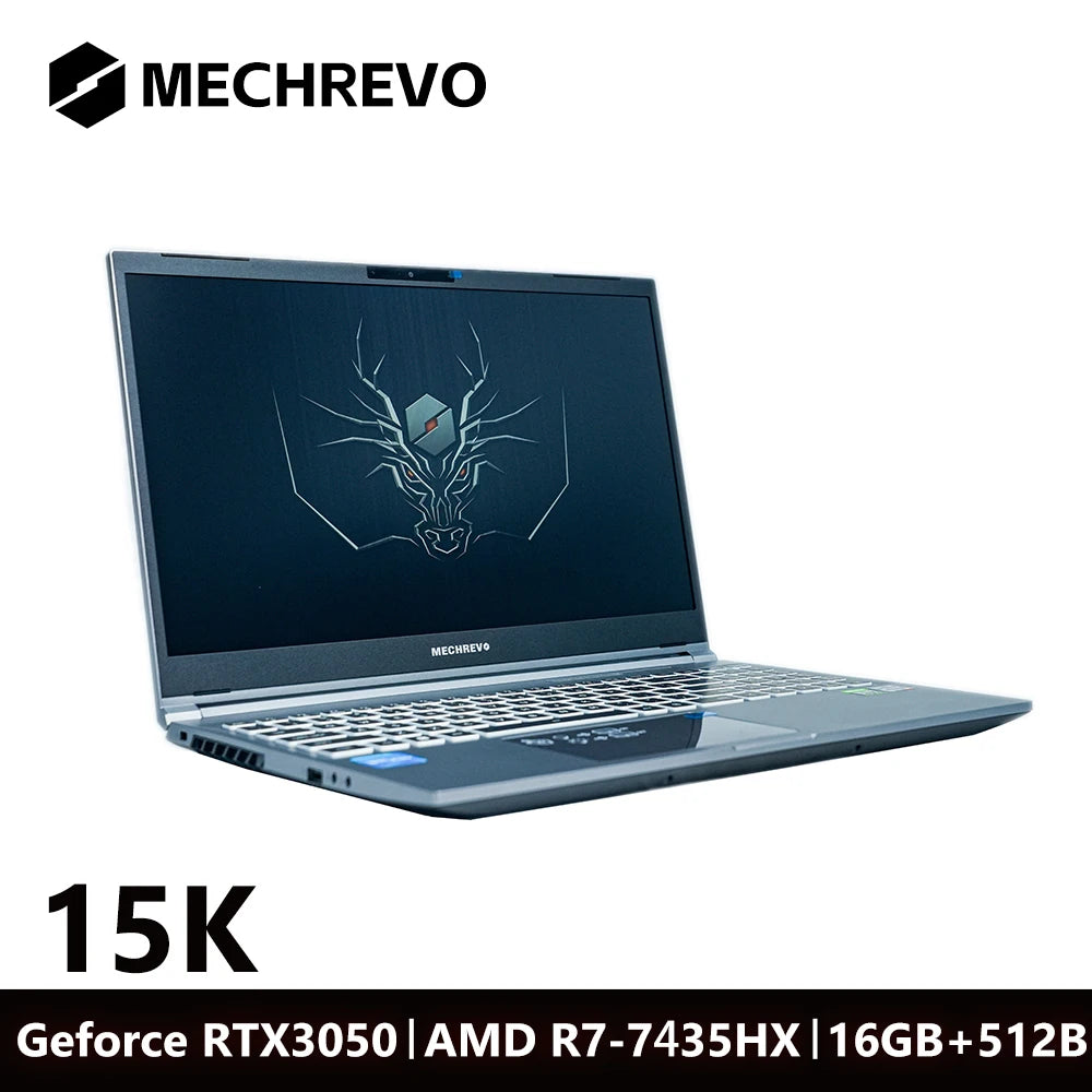 MECHREVO 15K 15.6 Inch Geforce RTX 3050 AMD R7-7435HS DDR5 165Hz FHD Wifi6 BT5.2 16GB 512GB