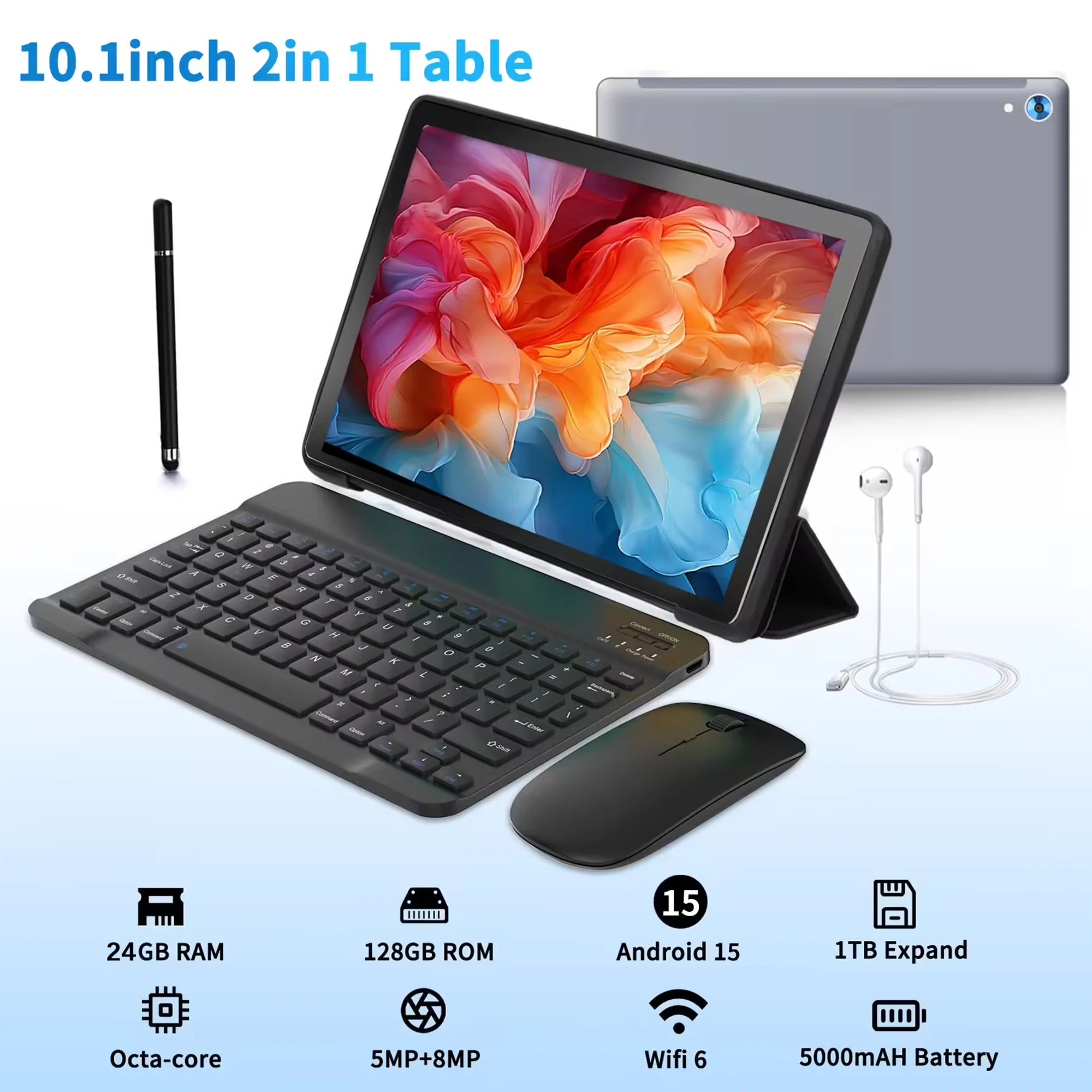 URAO C209L 10" Android 15 Tablet 24GB RAM 128GB+1TB Expand Octa Core A523 WiFi 6 8MP+5MP