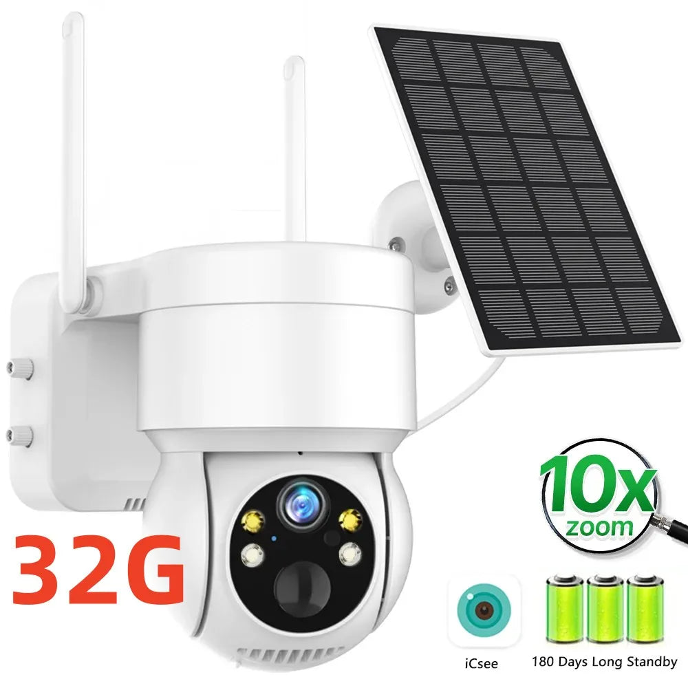 Xiaomi WiFi PTZ Camera Outdoor 10X Zoom Solar IP Camera 4MP Built-in Battery Video Surveillance Camera