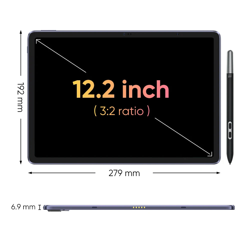 XPPen Magic Drawing Pad 12 inch Tablet Android Pad 2K Resolution 16K Levels 8GB 256GB