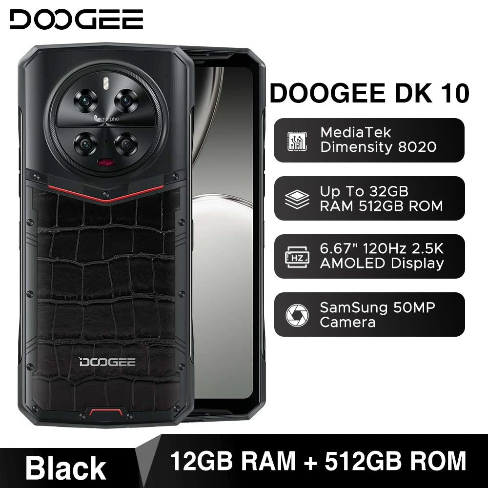 World Premiere DOOGEE DK 10 5G Rugged Phone Dimensity 8020 6.67" 2.5K AMOLED Display
