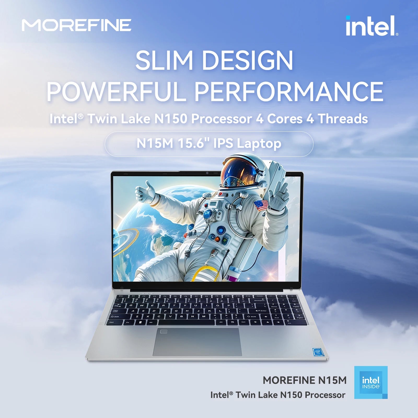 MOREFINE 2025 Brand New 15.6" IPS Laptop Intel Twin Lake N150 Processor Notebook Computer