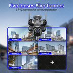 25MP 4K Wifi Panoramic Security Camera Outdoor 5 Lens 5 Screens Auto Tracking Wireless PTZ CCTV