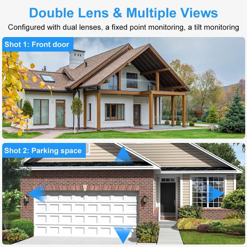 Smar 6MP PTZ WiFi IP Camera Dual Lens With Dual Screen Two-way Audio Auto Tracking Security Outdoor CCTV
