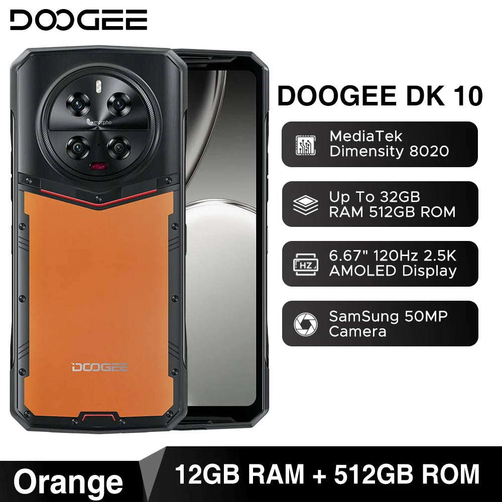 World Premiere DOOGEE DK 10 5G Rugged Phone Dimensity 8020 6.67" 2.5K AMOLED Display