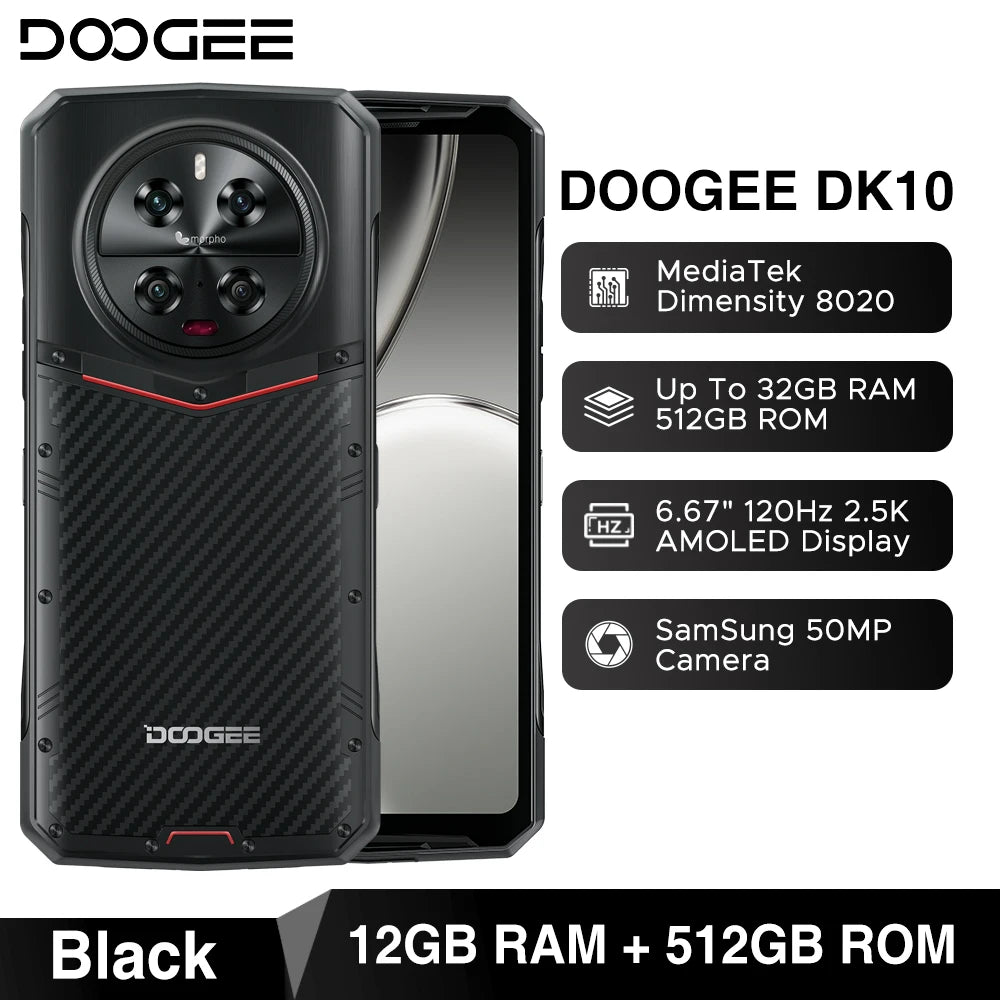 World Premiere DOOGEE DK 10 5G Rugged Phone Dimensity 8020 6.67" 2.5K AMOLED Display