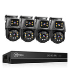 Movols 6MP XMEYE POE Surveillance System Dual Lens PTZ Two Way Audio POE Security Camera