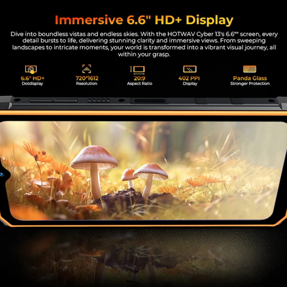 HOTWAV Cyber 13 Rugged Phone 6.6-Inch 8GB RAM+128GB ROM 10800mAh