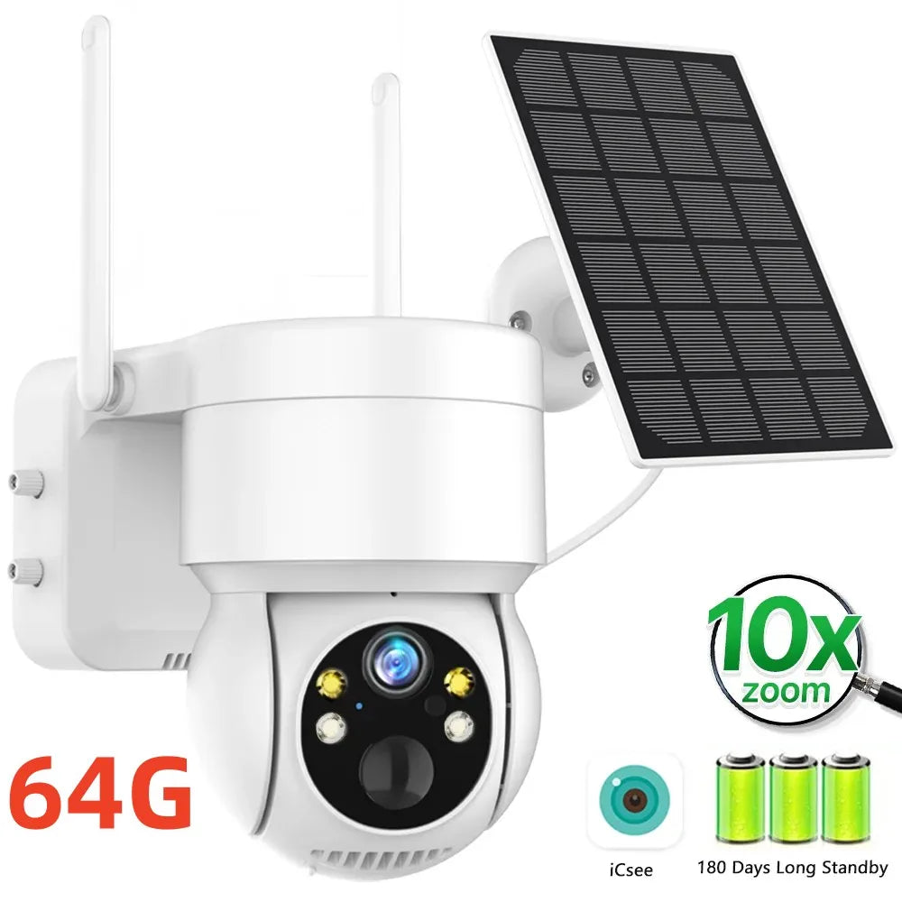 Xiaomi WiFi PTZ Camera Outdoor 10X Zoom Solar IP Camera 4MP Built-in Battery Video Surveillance Camera