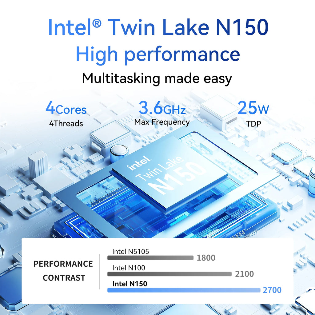 MOREFINE 2025 Brand New 15.6" IPS Laptop Intel Twin Lake N150 Processor Notebook Computer