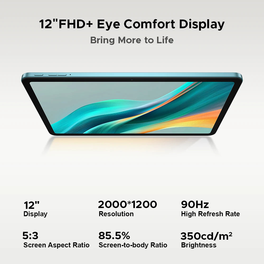 Global Version DOOGEE T36 Android 15 Tablet 8+256GB 12'' FHD+ 90Hz IPS Display Unisoc