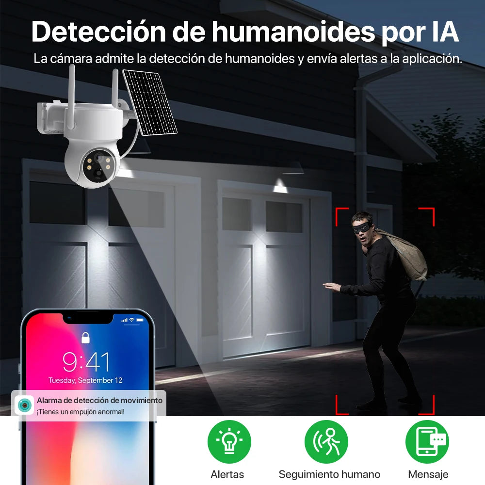 Xiaomi WiFi PTZ Camera Outdoor 10X Zoom Solar IP Camera 4MP Built-in Battery Video Surveillance Camera